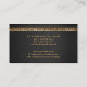 Elegant Gold Greek Meander Key Monogram Visitekaartje (Achterkant)