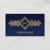 Elegant Gold Greek Meander Key Monogram Visitekaartje (Voorkant)