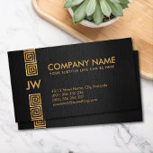 Elegant Gold Greek Meander Key Monogram Visitekaartje