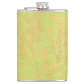 Elegant Gold Green Abstract Floral Heupfles (Voorkant)
