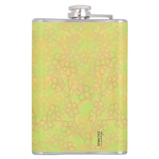 Elegant Gold Green Abstract Floral Heupfles (Achterkant)