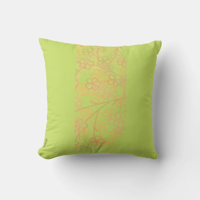Elegant Gold Green Abstract Floral Pattern Kussen (Voorkant)