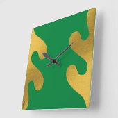 Elegant Gold Green Abstract Leaf Vierkante Klok (Hoek)