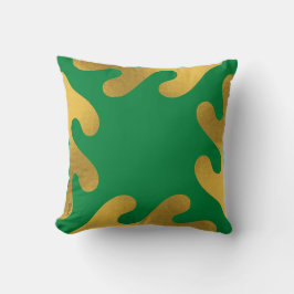 Elegant Gold Green Abstract lederen patroon Kussen