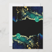 Elegant Gold Green Black Wedding Invitation Kaart (Achterkant)