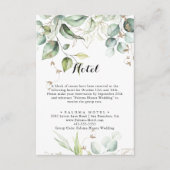 Elegant Gold Green Calligraphy Hotel Informatiekaartje (Voorkant)