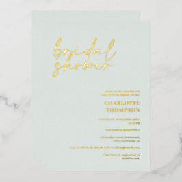 Elegant Gold green casual script vrijgezellenfeest Folie Uitnodiging