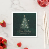 Elegant Gold Green Christmas Tree Holiday Servet (Insitu)
