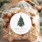 Elegant Gold Green Christmas tree Ronde Sticker