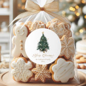 Elegant Gold Green Christmas tree Ronde Sticker