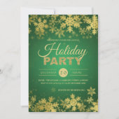 Elegant Gold & Green Corporate Kerstparty Kaart (Voorkant)