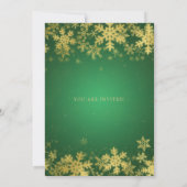 Elegant Gold & Green Corporate Kerstparty Kaart (Achterkant)
