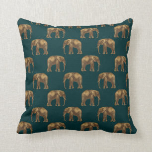 Elegant Gold Green Elephant  Stijlvol Kussen