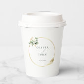 Elegant Gold Green Eucaliptus Wedding  Papieren Bekers (Achterkant)