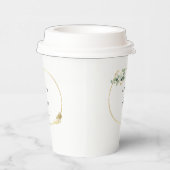 Elegant Gold Green Eucaliptus Wedding  Papieren Bekers (Rechts)