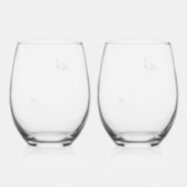 Elegant Gold Green Eucaliptus Wedding  Wijnglas Zonder Voet (Achterkant)