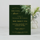 Elegant Gold Green Eucalyptus Vrijgezellenfeest Folie Uitnodiging (Staand Voorkant)