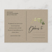 ELEGANT GOLD GREEN FOLIAGE WREATH WEDING NEW PLAN AANKONDIGINGSKAART (Achterkant)