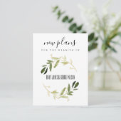 ELEGANT GOLD GREEN FOLIAGE WREATH WEDING NEW PLAN AANKONDIGINGSKAART (Staand voorkant)
