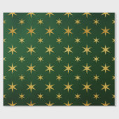 Elegant Gold Green-kerstkaartje Cadeaupapier (Vlak)