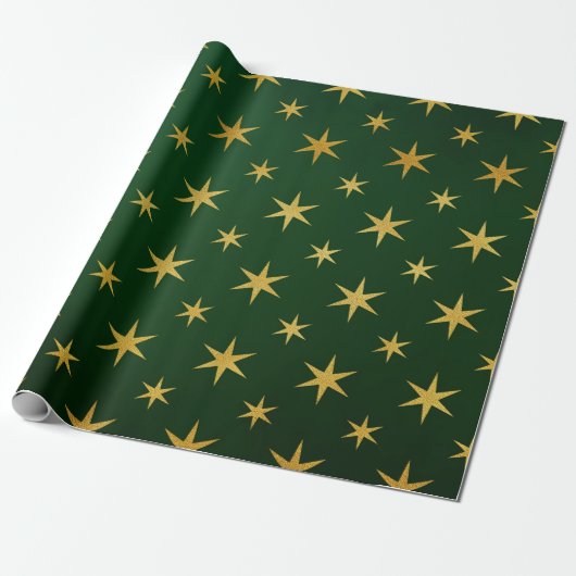 Elegant Gold Green-kerstkaartje Cadeaupapier (Uitgerold)