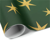 Elegant Gold Green-kerstkaartje Cadeaupapier (Rol Hoek)