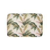 Elegant Gold & Green Leaf Pattern Touch of Pink Badmat (Voorkant)