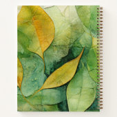 Elegant Gold Green Leaves 2025 Tijdschrift Notitieboek (Achterkant)