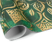 Elegant Gold Green Mandala Floral Cadeaupapier (Rol Hoek)