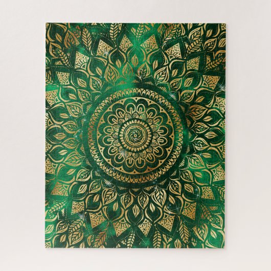 Elegant Gold Green Mandala Floral Legpuzzel (Verticaal)