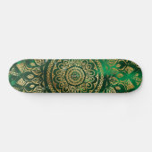 Elegant Gold Green Mandala Floral Persoonlijk Skateboard (Horizontaal)