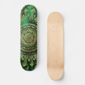 Elegant Gold Green Mandala Floral Persoonlijk Skateboard (Voorkant)