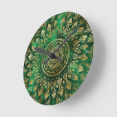 Elegant Gold Green Mandala Floral Ronde Klok (Hoek)