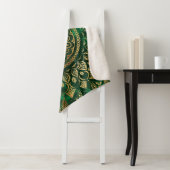 Elegant Gold Green Mandala Floral Sherpa Deken (In situ)