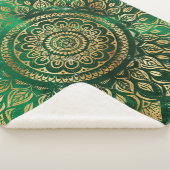 Elegant Gold Green Mandala Floral Sherpa Deken (3/4)