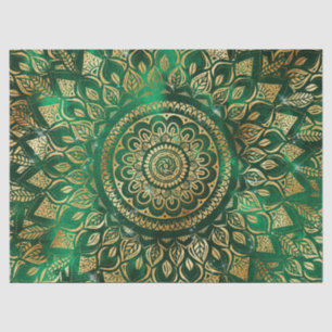 Elegant Gold Green Mandala Floral Tissuepapier