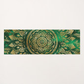 Elegant Gold Green Mandala Floral Yogamat (Achterkant (horizontaal))