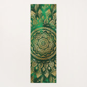 Elegant Gold Green Mandala Floral Yogamat (Achterkant)