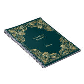 Elegant Gold Green Minimalist - op maat gemaakt Notitieboek (Rechterzijde)