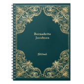 Elegant Gold Green Minimalist - op maat gemaakt Notitieboek (Voorkant)