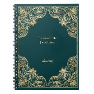 Elegant Gold Green Minimalist - op maat gemaakt Notitieboek