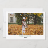 Elegant Gold Green Reindekerst Foto Feestdagenkaart (Achterkant)