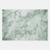 Elegant Gold Green Stripes Glitter Damask Gift Inpakpapier Vel (Voorkant 3)