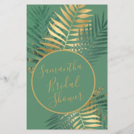 Elegant Gold Green Tropical Vrijgezellenfeest Game