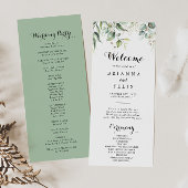 Elegant Gold Greenery Calligraphy Wedding Programm Programmakaart