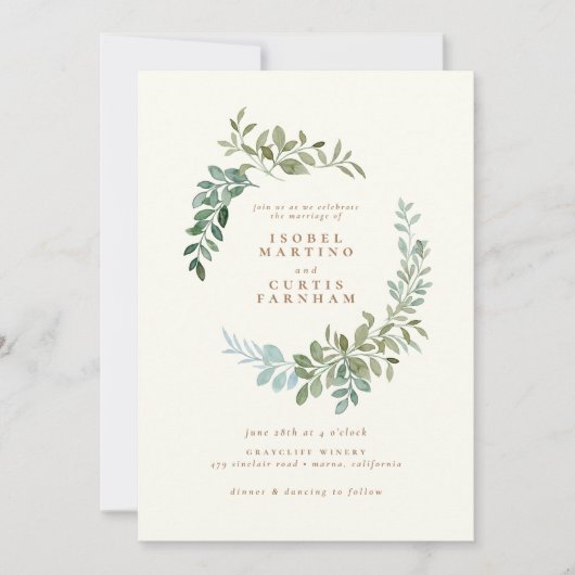 Elegant Gold Greenery Eucalyptus Leaf Wedding (Voorkant)