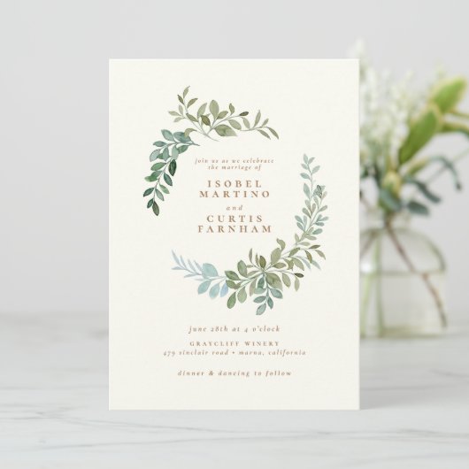 Elegant Gold Greenery Eucalyptus Leaf Wedding (Staand voorkant)