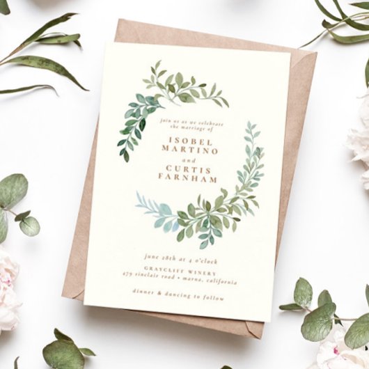 Elegant Gold Greenery Eucalyptus Leaf Wedding