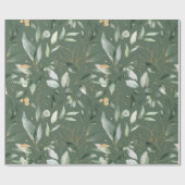Elegant Gold Greenery Eucalyptus Leaves Cadeaupapier (Vlak)