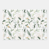 Elegant Gold Greenery Eucalyptus Leaves Inpakpapier Vel (Voorkant 3)